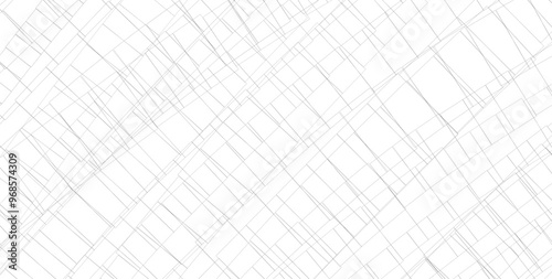 Beautiful lines in black and white tone of many square and rectangles shapes on white background for modern geometric pattern, art decoration, making cool banner on page, presentation and website