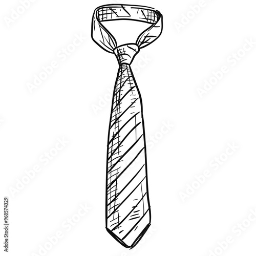 necktie handdrawn illustration