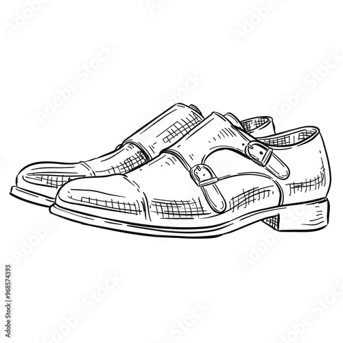 men shoes handdrawn illustration