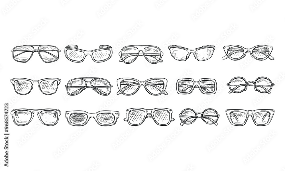 sunglasses handdrawn collection sunglasses handdrawn collection