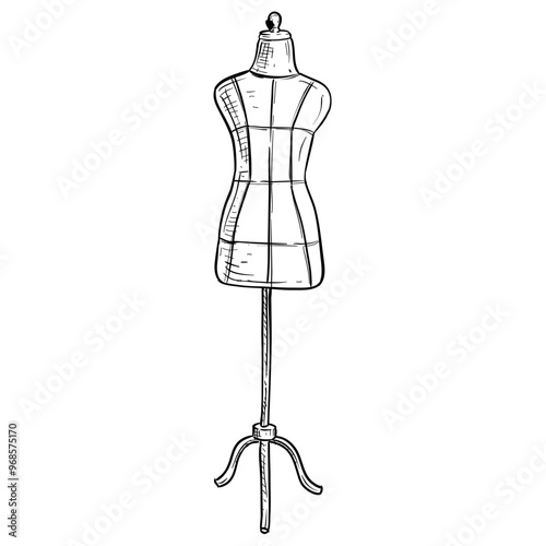 clothes mannequin handdrawn illustration