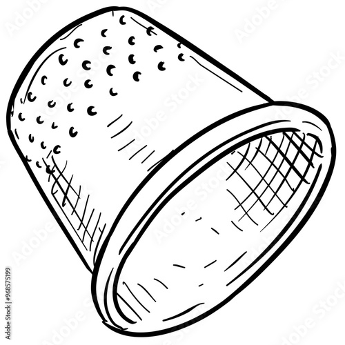 thimble handdrawn illustration
