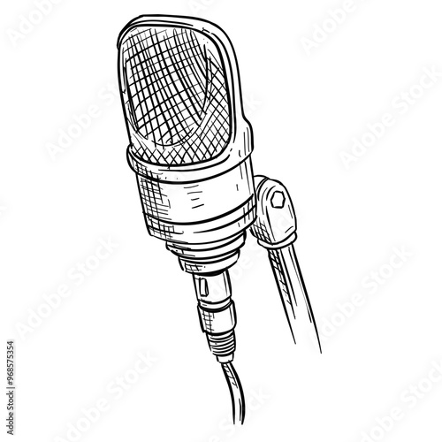 microphones handdrawn illustration