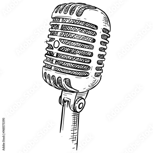 microphones handdrawn illustration
