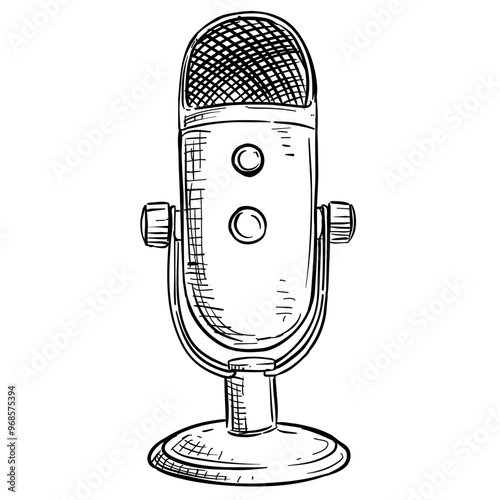 microphones handdrawn illustration