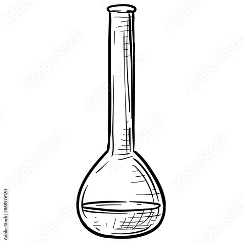 laboratory flask handdrawn illustration