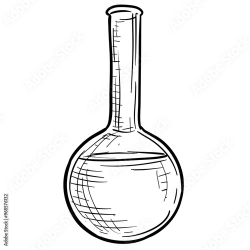 laboratory flask handdrawn illustration