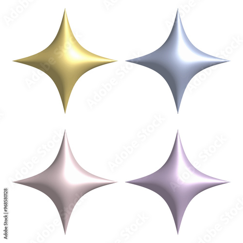 Sparkle shining gloss glare Stars Emoji 3d Style Star Icon vector graphic design elements