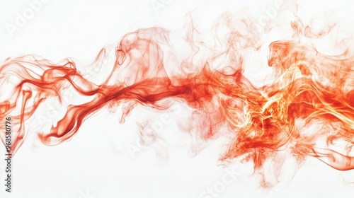 Red-hot flames dancing against a clean white background, capturing the intensity and power of fire.