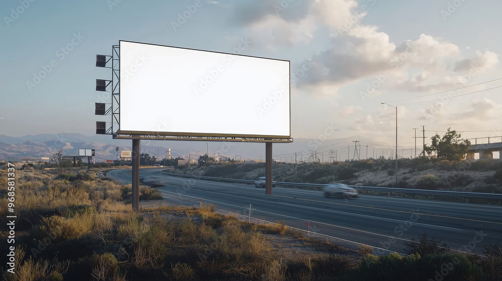 “Open Road, Open Message: Blank Billboard on the Highway” “Open Road, Open Message: Blank Billboard on the Highway”