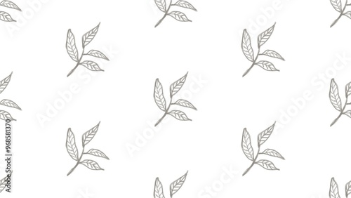 leaf, pattern, tea, foliage, background, green, seamless, sketch, row, stripe, herbal, illustration, abstract, overview, essence, design, designs, food, paper, natural, ancient, art, tree, spring , la