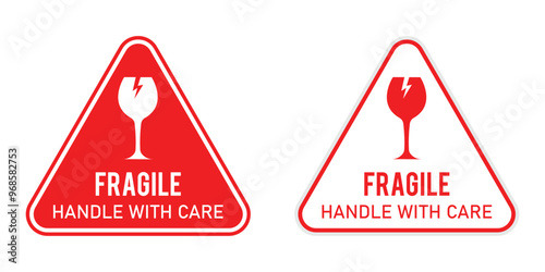 Fragile glass icon representing products that require careful handling due to delicate materials. Isolated on white background in eps 10.
