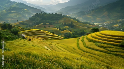 view of terraced rice fields