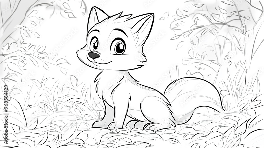 Black and white illustration of a cute squirrel sitting on a tree branch, surrounded by leaves. Ideal for coloring books, children's art, or nature-themed designs. See Less Black and white illustration of a cute squirrel sitting on a tree branch, surrounded by leaves. Ideal for coloring books, children's art, or nature-themed designs. See Less