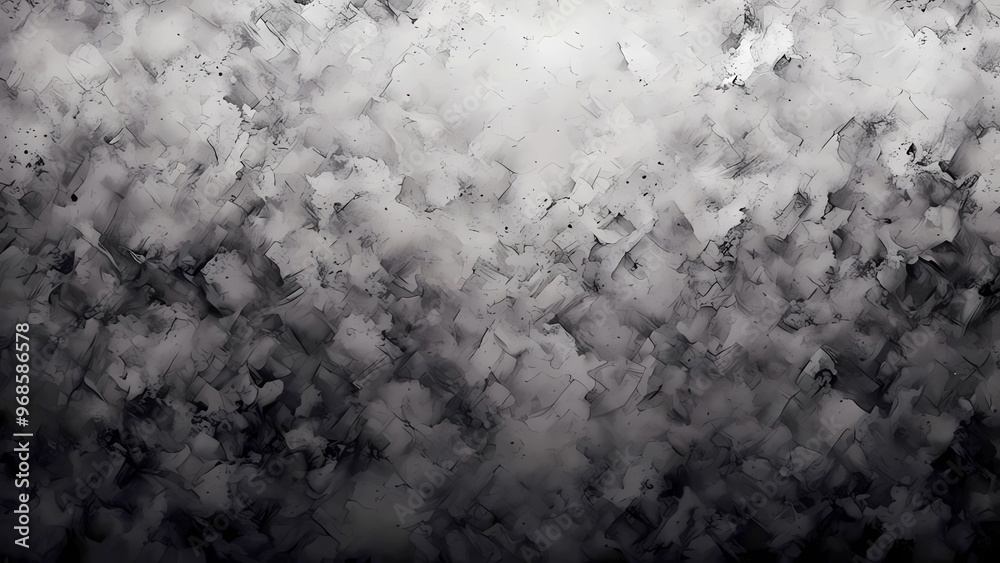 Obraz premium An abstract piece showcasing muted shades with cracked surfaces and dispersed splatters, embodying a complex yet serene atmosphere