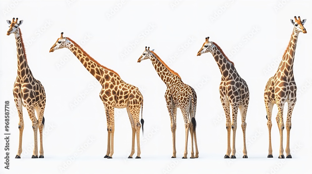 Obraz premium Giraffe standing png on transparent background
