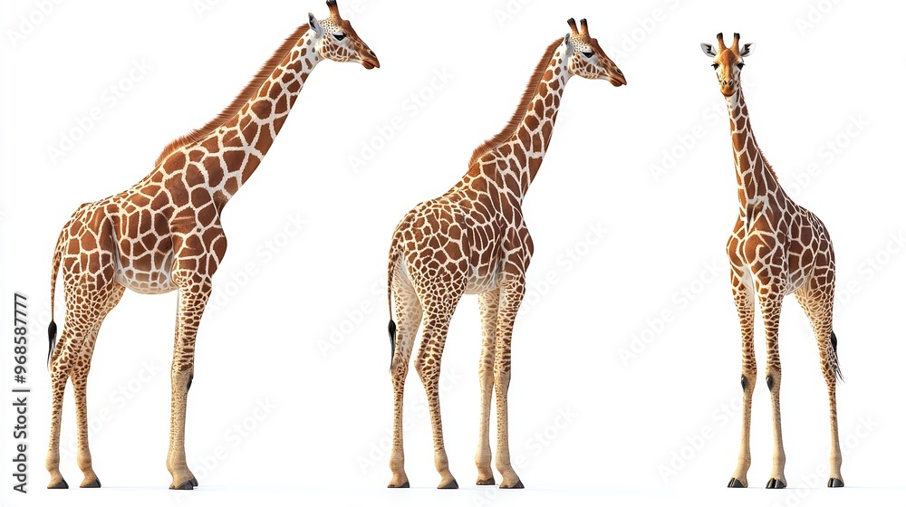 Obraz premium Giraffe standing png on transparent background