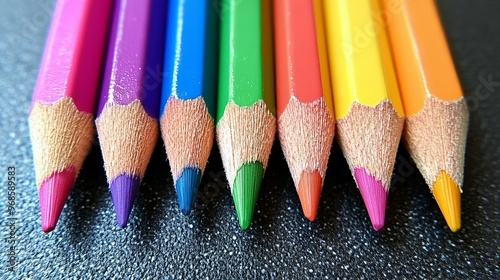 A collection of multicolored pencils, arranged to highlight their vibrant hues and variety.