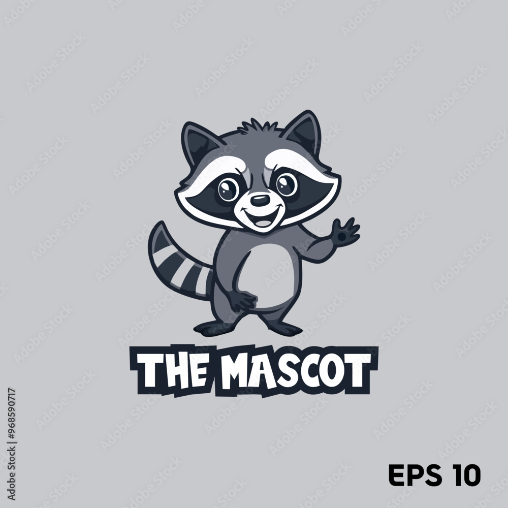 Cute Raccoon mascot, vector, logo, character, cartoon, illustration, eps10 Cute Raccoon mascot, vector, logo, character, cartoon, illustration, eps10
