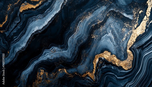 Wallpaper Mural Abstract Gold Patterned natural of black marble texture background Torontodigital.ca
