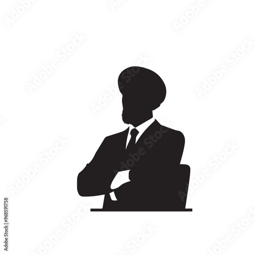 Muslim man silhouette. Muslim man vector silhouette. Muslim man logo, icon vector.