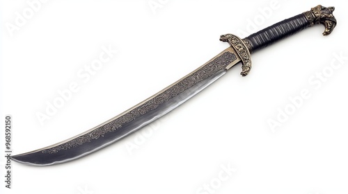 A traditional Thai sword, complete with an intricately designed scabbard.