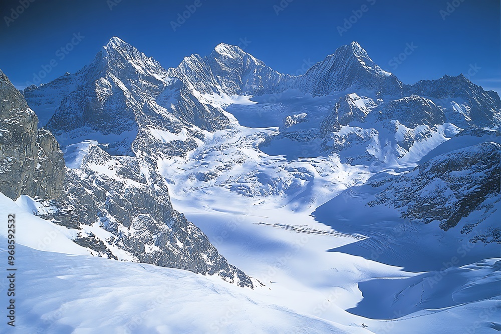 Obraz premium Beautiful mountain landscape at Caucasus mountains colorful painting looks like picture.