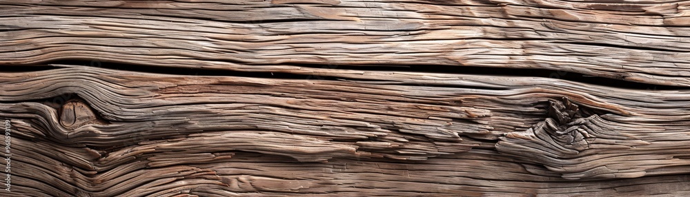 Fototapeta premium Rustic log cabin wooden texture background with visible knots and grain, offering a natural and cozy surface with generous copyspace.