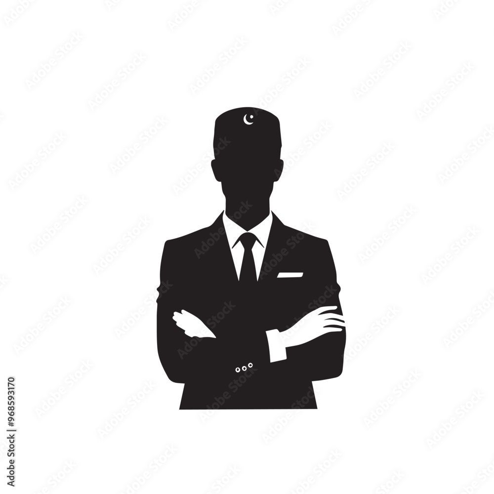 Naklejka premium Muslim man silhouette. Muslim man vector silhouette. Muslim man logo, icon vector.
