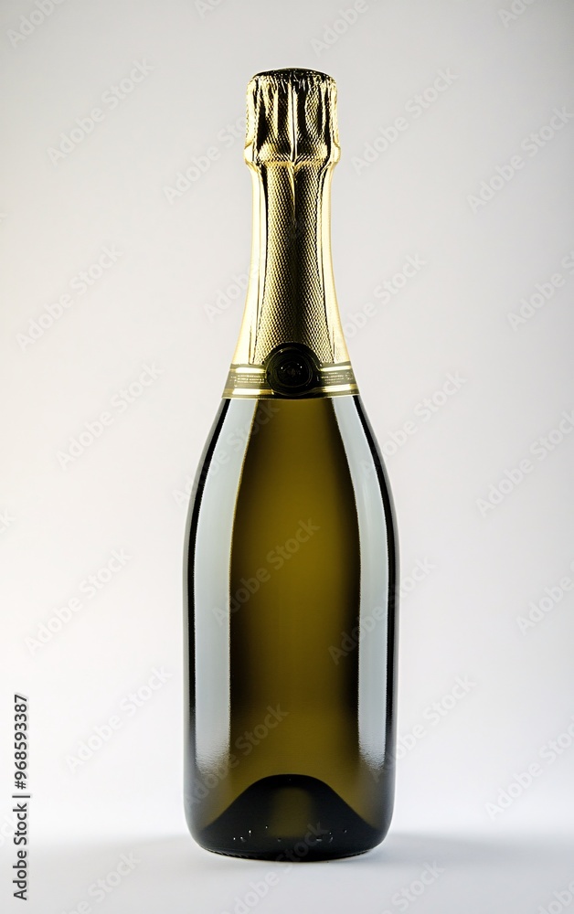 Elegant champagne bottle with a gold foil top, perfect for celebrations and special occasions.