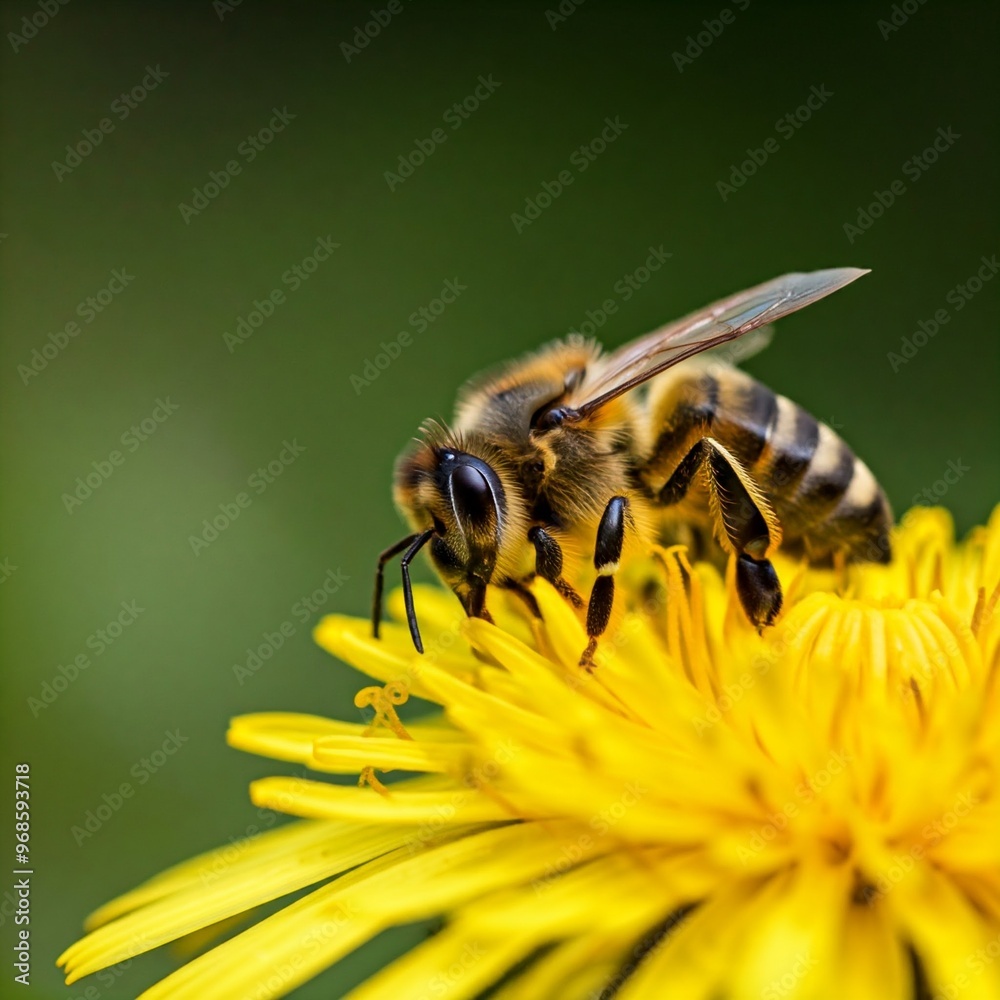 A honey bee collects pollen on yellow flower
A honey bee collects pollen on yellow flower