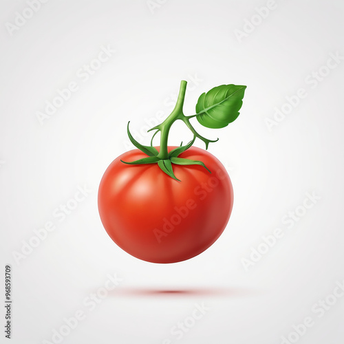 Tomato Featured on Plain White Background