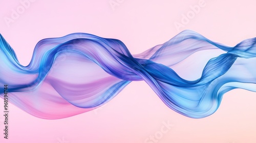 Abstract flowing blue and pink waves on