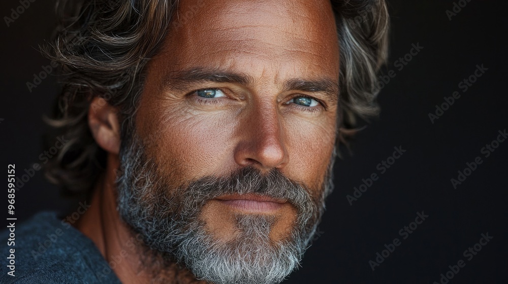 Close-up portrait of handsome senior man with greying hair. CEO copr portrait Close-up portrait of handsome senior man with greying hair. CEO copr portrait