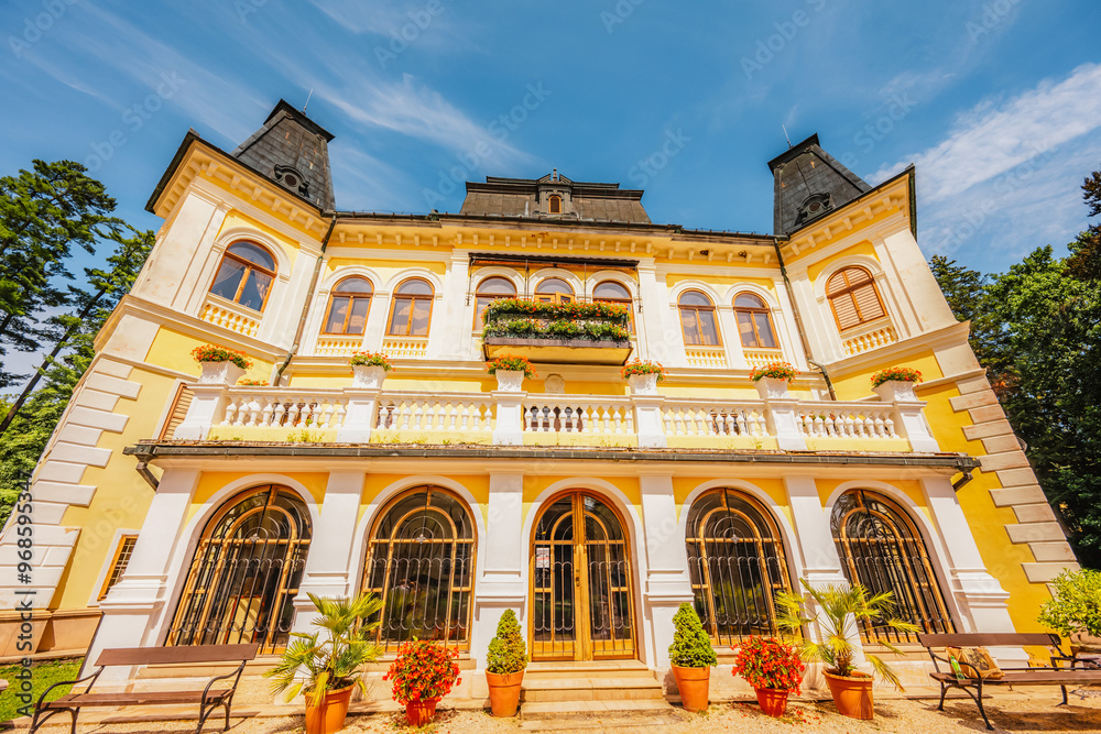 Fototapeta premium Betliar castle with beautiful garden near Roznava, Slovakia