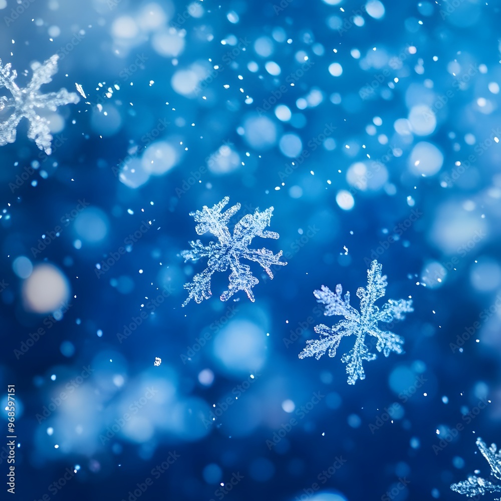 A blue Christmas background adorned with delicate snowflakes, evoking a wintry, festive feel. A blue Christmas background adorned with delicate snowflakes, evoking a wintry, festive feel.