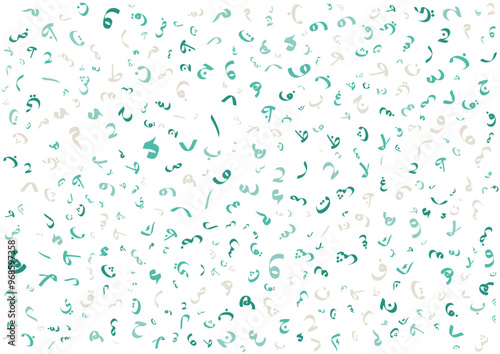 colorful arab letters alphabet pattern background design