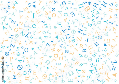 colorful greece letters alphabet pattern background design