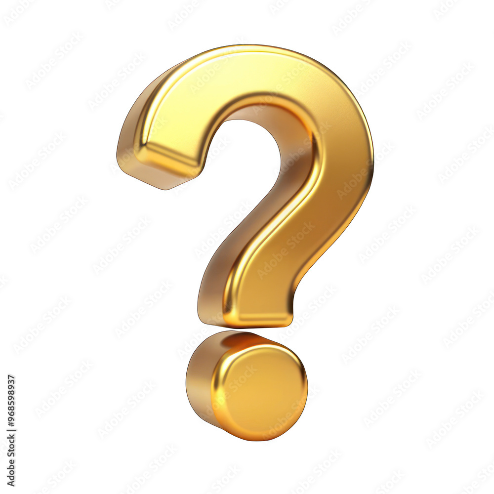 Golden Question mark isolated on transparent background Golden Question mark isolated on transparent background