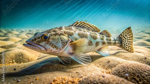 Muddy waters lap at the shore, a solitary fish inhabiting the sandy floor, its camouflage blending with the photo