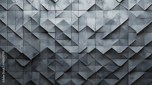 Fototapeta Naklejka Na Ścianę i Meble -   Concrete, Diamond Shaped Wall background with tiles. 3D, tile Wallpaper