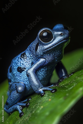 Blue poison dart frog (Dendrobates tinctorius azureus) found in southern Suriname photo