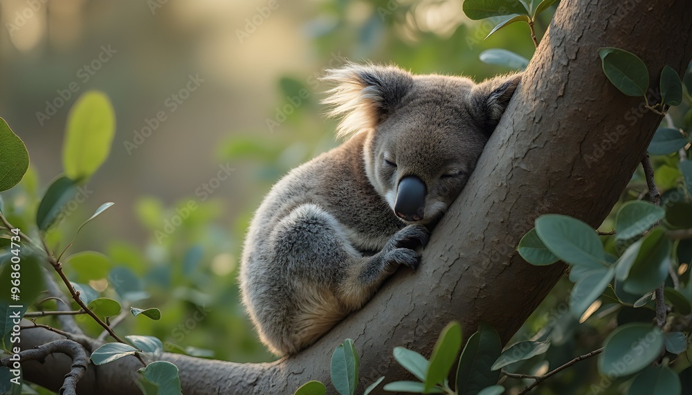 Fototapeta premium Sleeping Koala in a Tree.