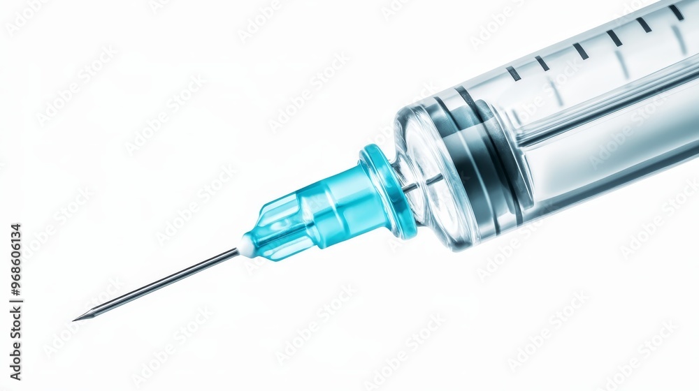 Close up of a Medical Syringe with Needle Close up of a Medical Syringe with Needle