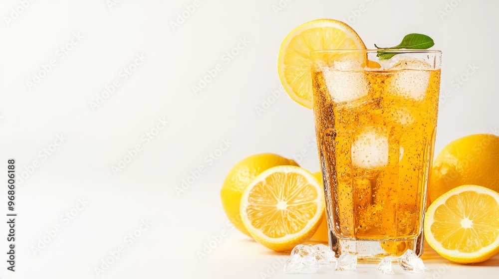 Refreshing Iced Lemon Tea with Lemon Slices and Mint Refreshing Iced Lemon Tea with Lemon Slices and Mint