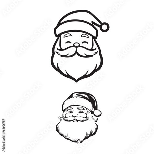 set of Santa Claus silhouette