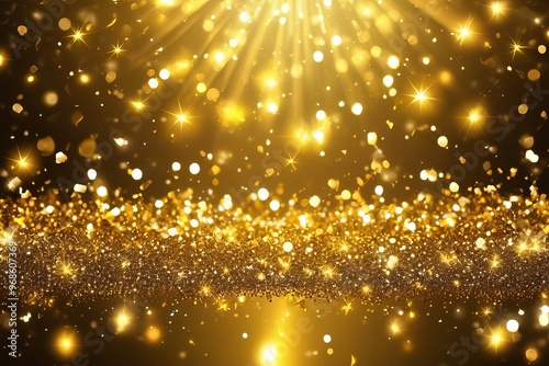 An explosion of liquid gold glitter. A great background for New Year's holidays, Merry Christmas and New Year greetings.