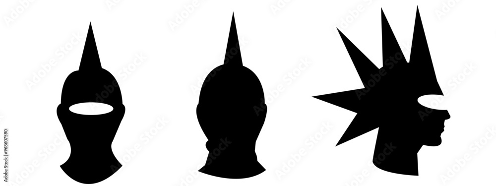 Set of mask silhouettes. vector illustration. Set of mask silhouettes. vector illustration.