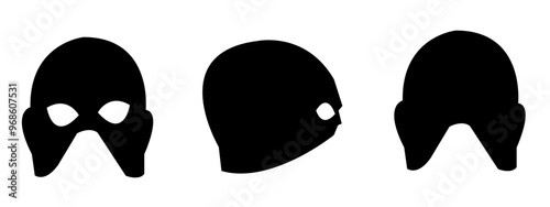 Set of mask silhouettes. vector illustration.