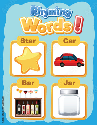 Rhyming Words Educational Illustration